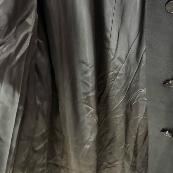 Vintage 100% Cashmere Fur Collar Overcoat Long Sleeve Black Size XL - Picture 7 of 8